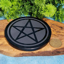 Obsidienne à grille de cristal - Pentacle 4" de diamètre