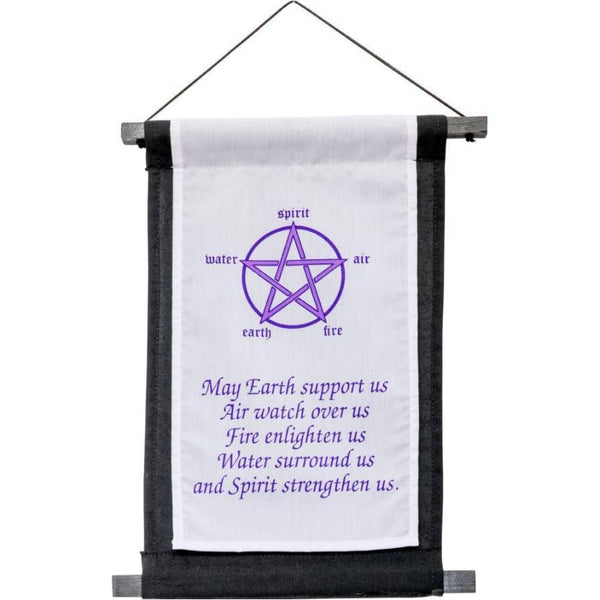 5 Elements Prayer Wall Banner 11" x 16"-Home/Altar-Kheops-The Bat Witch Cavern