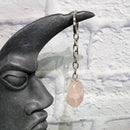 Porte-clés - Pierre roulée - Quartz rose - 0,75" à 1,5"