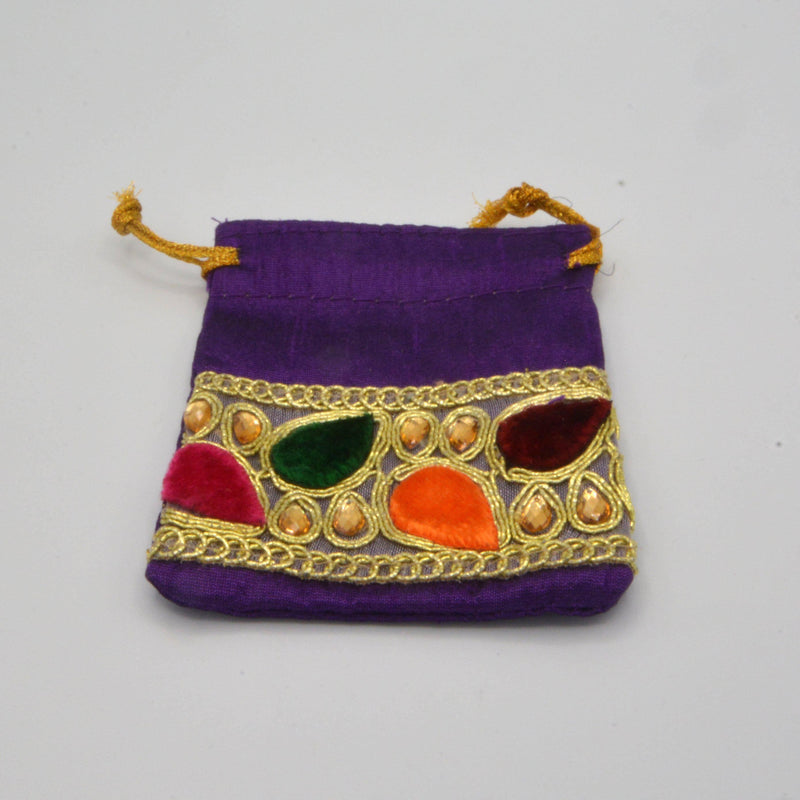 Cotton Draw-String Bag - 3" x 4" (Multiple Colours)-Home/Altar-Kheops-Purple-The Bat Witch Cavern