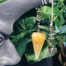 Pendule - Pierre précieuse - Citrine avec charme éléphant