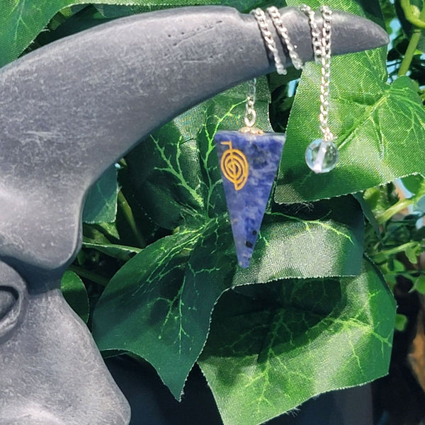 Pendulum - Gemstone - Sodalite with Cho-Ku-Rei Symbol