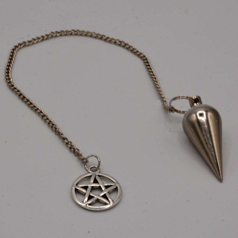 Pendulum - Metal - Nickel with Pentacle-Crystals/Stones-Kheops-The Bat Witch Cavern