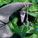 Pendulum - Gemstone - Amethyst with Moon Charm
