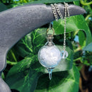 Pendule - Sephoroton en verre avec éclats de sélénite et angélite