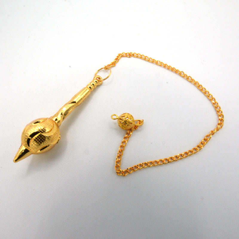 Pendulum - Brass Sephoroton Grooved 9.75"-Crystals/Stones-Kheops-The Bat Witch Cavern