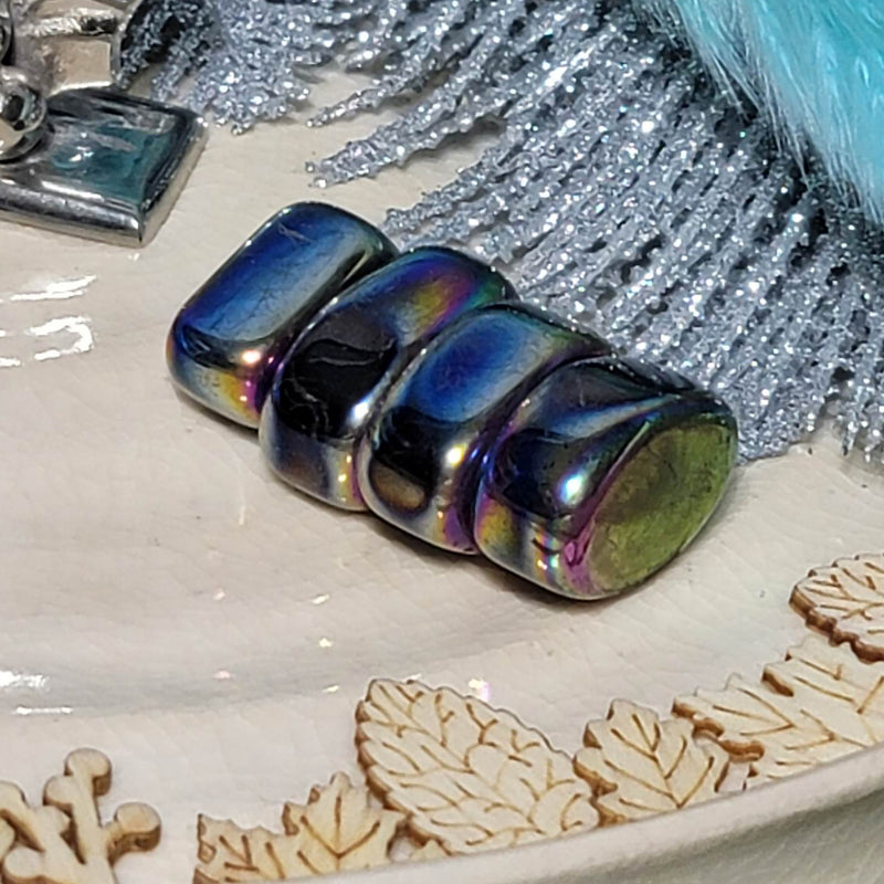 Magnetic Rainbow Hematite Tumbled Stone