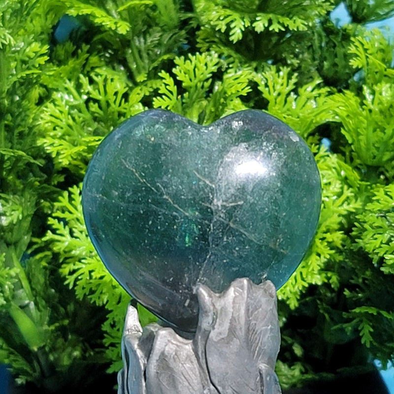 Pierre précieuse cœur gonflé 1,5" - Fluorite arc-en-ciel