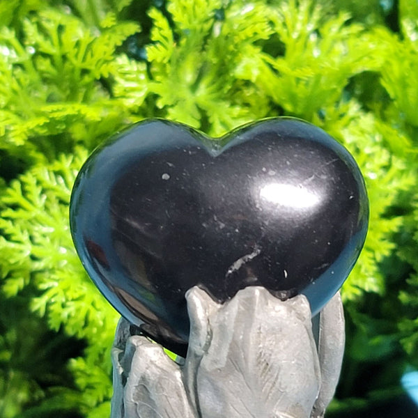 Puffy Heart Gemstone 1.25" - Shungite