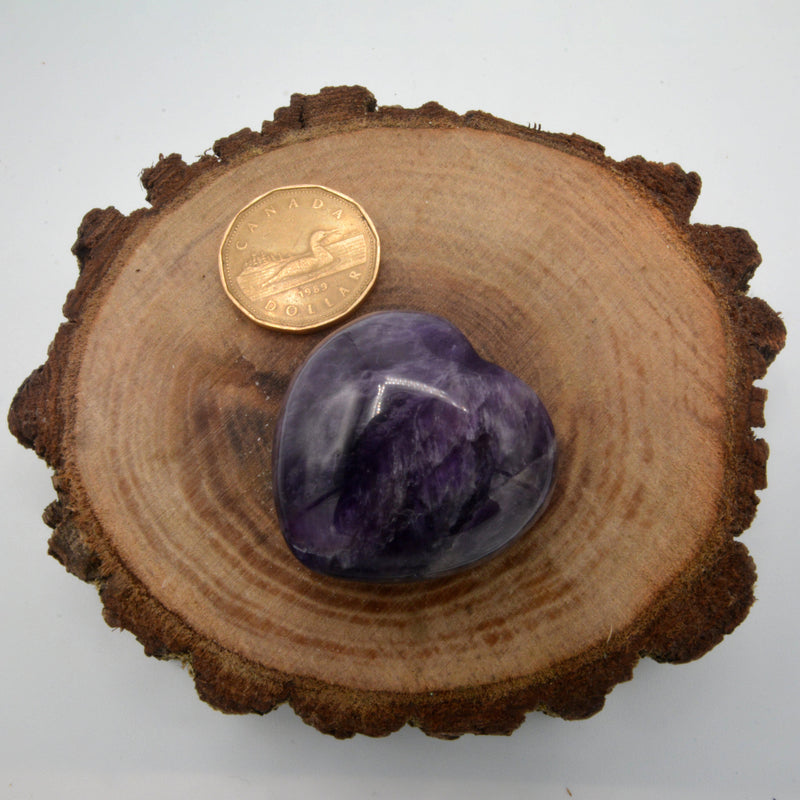 Puffy Heart Gemstone 1.5" - Chevron-Amethyst-Crystals/Stones-Kheops-The Bat Witch Cavern