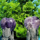 Puffy Heart Gemstone 1.5" - Chevron-Amethyst