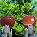 Puffy Heart Gemstone 1.5" - Bi-Colored Carnelian