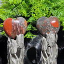 Puffy Heart Gemstone 1.5" - Bloodstone