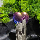 Pierre précieuse cœur gonflé 1,75" - Hématite arc-en-ciel