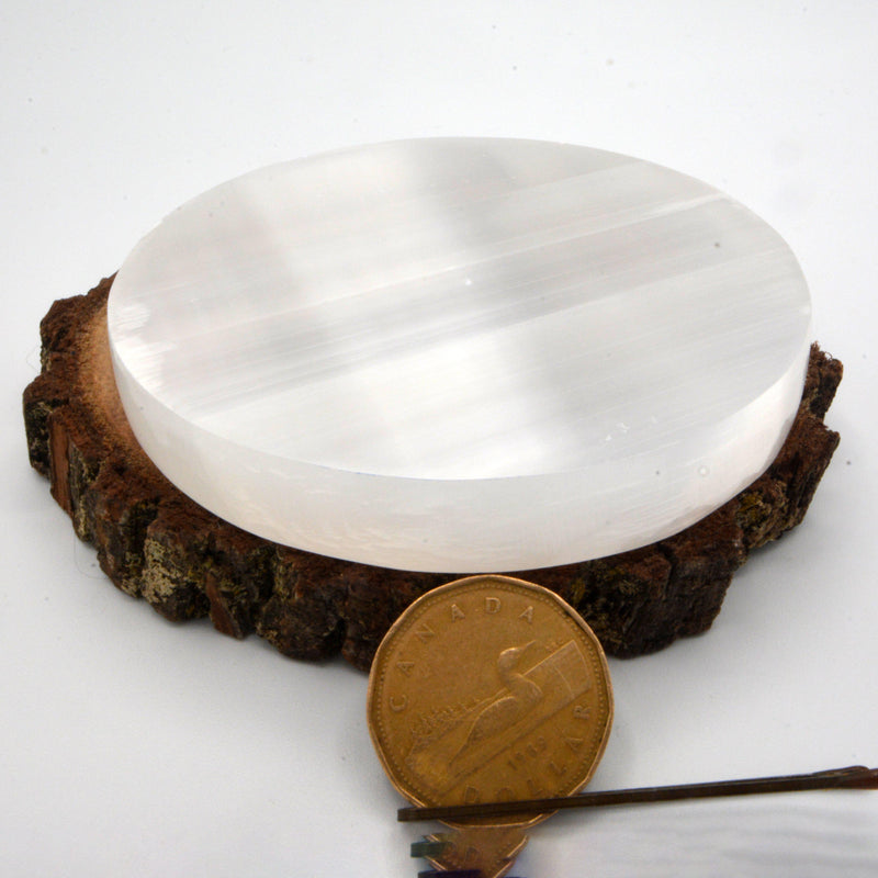 Selenite Polished Charging Plate 3"-Crystals/Stones-Kheops-The Bat Witch Cavern