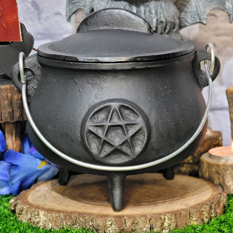 Cauldron - Cast Iron 6" with Pentacle