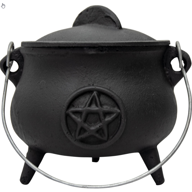 Cauldron - Cast Iron 5.5" with Pentacle-Home/Altar-Kheops-The Bat Witch Cavern