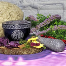 Mortar & Pestle - Black Soapstone 3.5" - Navy Tree of Life