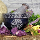 Mortar & Pestle - Black Soapstone 3.5" - Navy Tree of Life