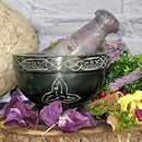 Mortar & Pestle - Black Soapstone 3.5" - Green Triquetra