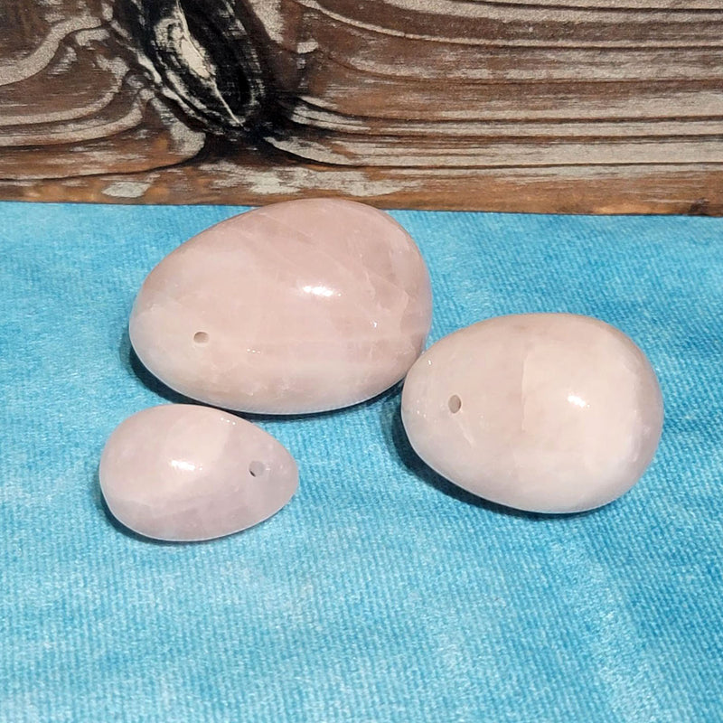 Oeufs de quartz rose Yoni (ensemble de trois)