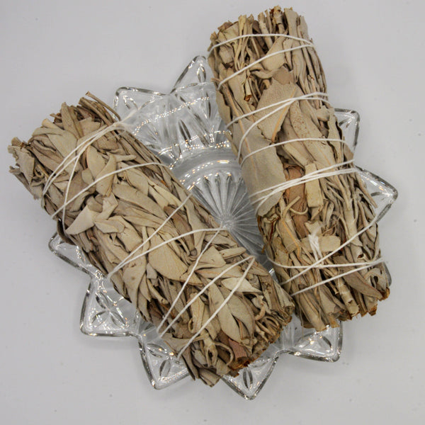 Smoke Cleansing - White Sage Medium 6"-8" (2 Pack)-Scents/Oils/Herbs-Kheops-The Bat Witch Cavern