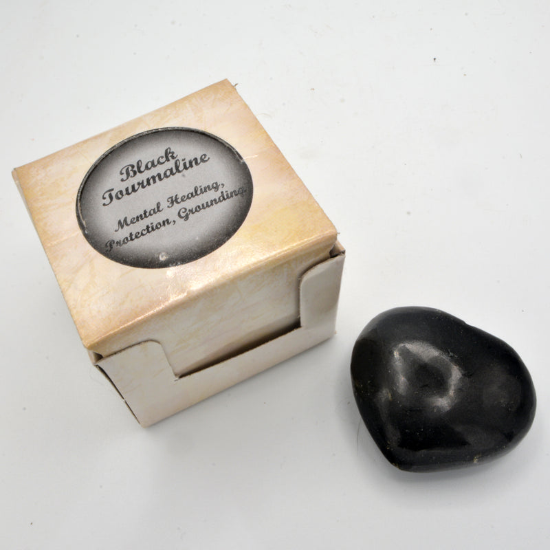 Puffy Heart Gemstone 1.5" to 2" - Black Tourmaline