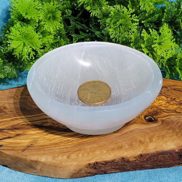 Selenite Bowl with Round Foot 4" Diameter