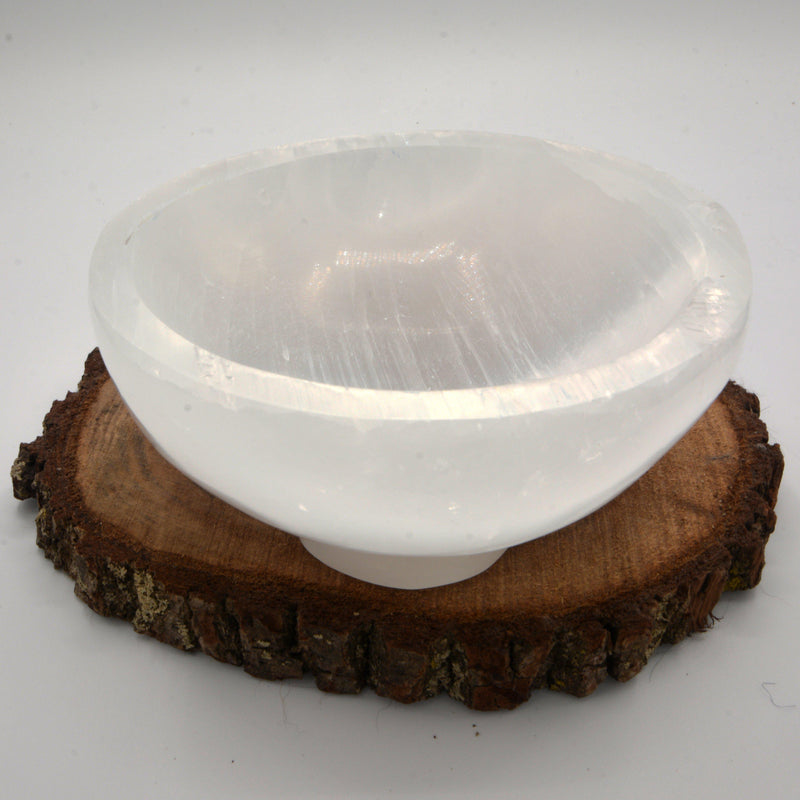 Selenite Bowl with Round Foot 4" Diameter-Home/Altar-Kheops-The Bat Witch Cavern