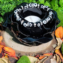 Bracelet - Perles noires Evil Eye avec perles argentées antiques