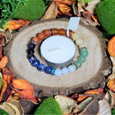 Bracelet - Perles Chakra en Pierres Semi Précieuses et Intercalaires Rondes