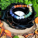 Bracelet - Perles Chakra en Pierres Semi Précieuses et Intercalaires Rondes