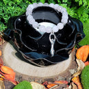 Bracelet - Quartz Rose avec Charm Déesse Cœur de Féminité