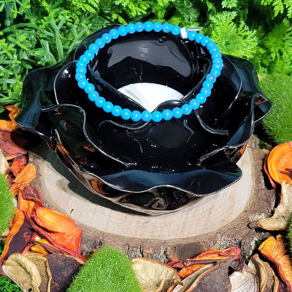 Bracelet - 4mm Beads - Synthetic Turquoise
