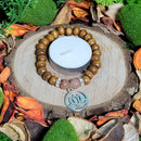 Bracelet - Perles 8mm - Perles en Bois avec Charme Lotus