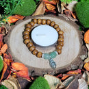 Bracelet - Perles 8mm - Perles en Bois avec Main de Bouddha