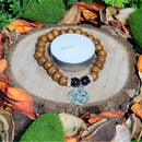 Bracelet - Perles 8mm - Perles en Bois avec Pentacle