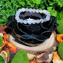Bracelet - 8mm Beads - Black and White Agate