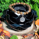 Bracelet - Perles 8mm - Perles en Bois avec Charme Arbre de Vie