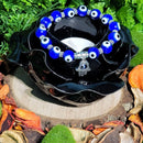 Bracelet - Perles de cobalt mauvais œil avec main de Fatima