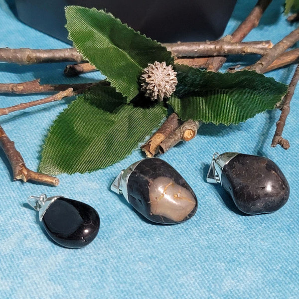 Black Onyx Tumbled Stone Pendant
