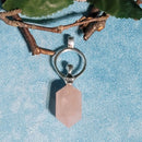 Rose Quartz Vogel Point Goddess Pendant