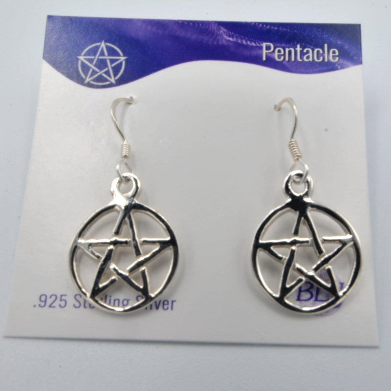 Sterling Silver Earrings - Pentacle-Jewellery-Kheops-The Bat Witch Cavern
