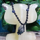 Collier - Perles Hippie avec Tourmaline Brute (Réglable)