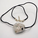 Rainbow Moonstone Puffy Heart Necklace - 1"x1"-Jewellery-Kheops-The Bat Witch Cavern