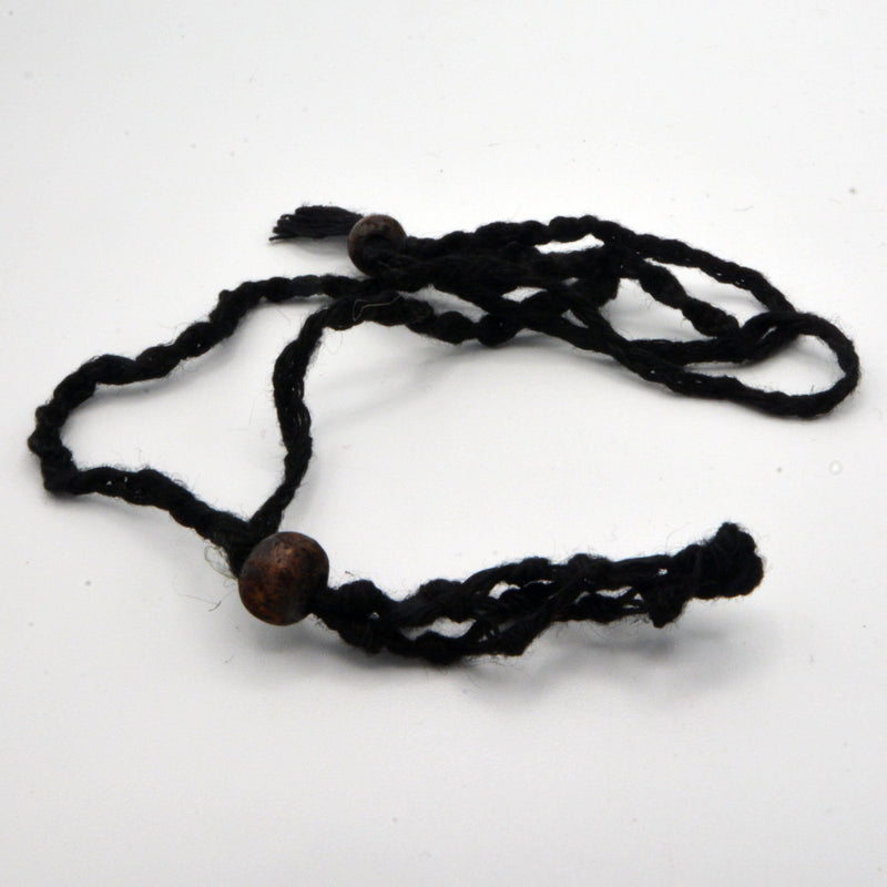 Hippie Hemp Necklace - Holds a stone of your choice (Sold Empty)-Jewellery-Kheops-Black-The Bat Witch Cavern