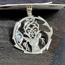 Sterling Silver Pendant - Cernunnos - Celtic Deer 1"