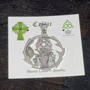 Sterling Silver Pendant - Cernunnos - Celtic Deer 1"