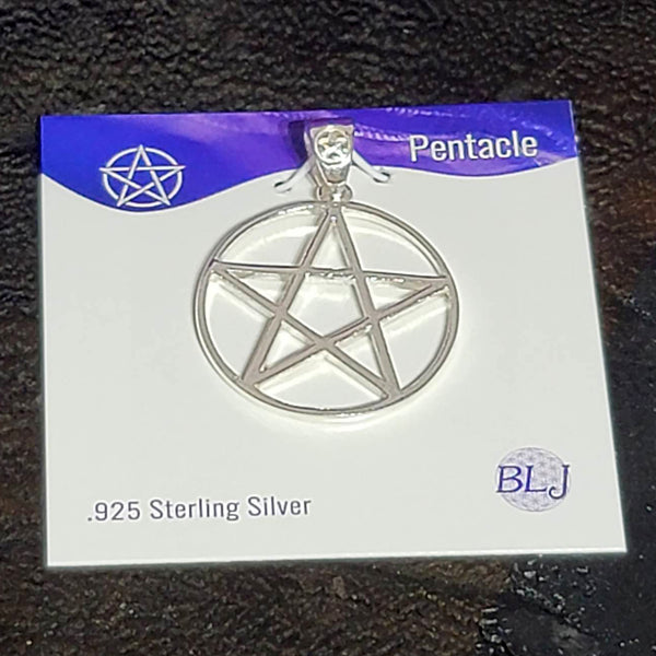 Sterling Silver Pendant - Pentacle 1"