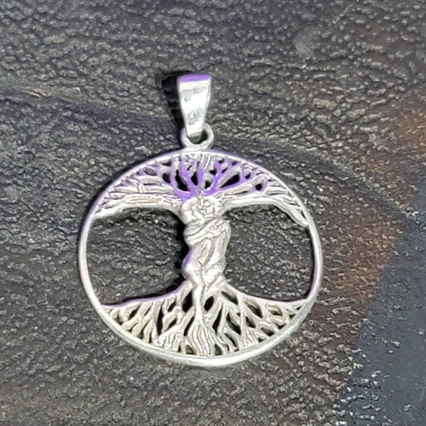 Sterling Silver Pendant - Infinite Tree of Life 1"